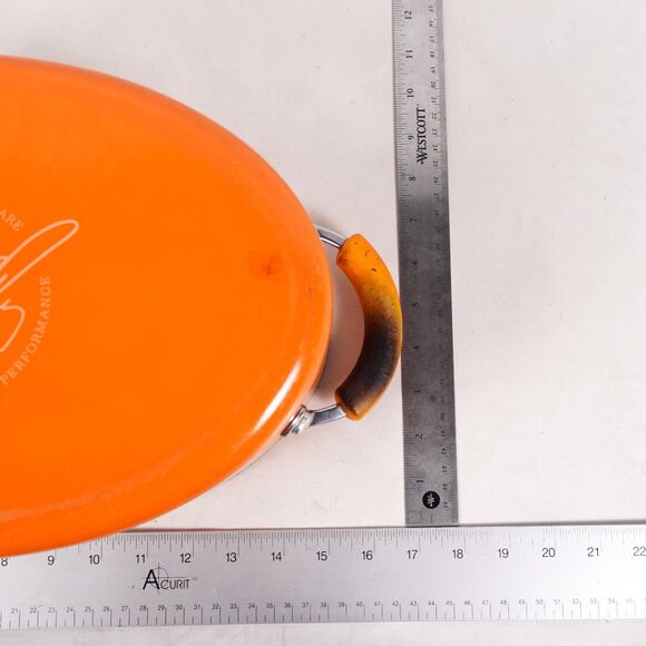 Rachel Ray Dutch Oven Nonstick Porcelain Cookware Oval Pasta Pot 8 QT Orange Lid - Picture 12 of 14